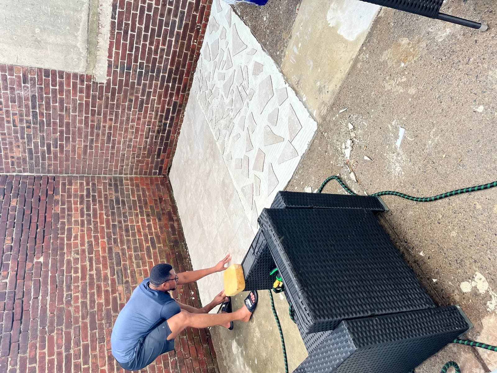 Landscape Improvements - Backyard Tile Installation