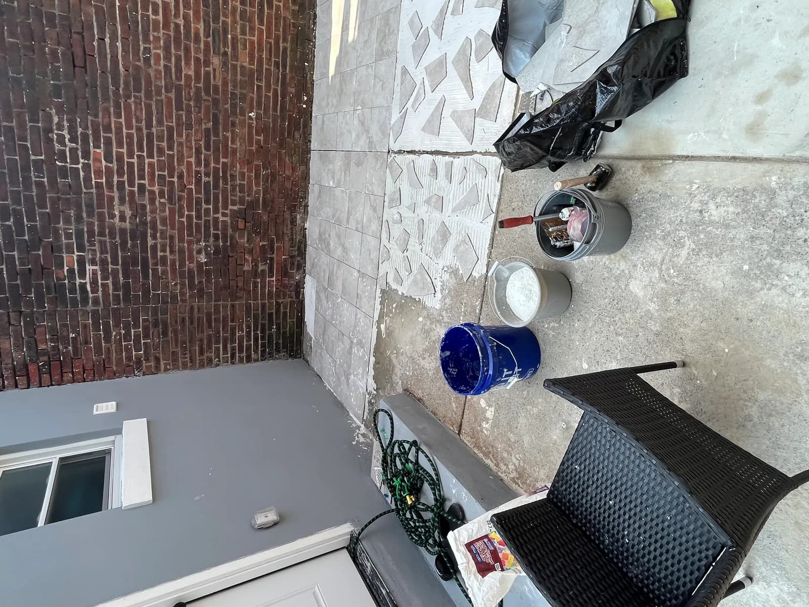 Landscape Improvements - Backyard Tile Installation