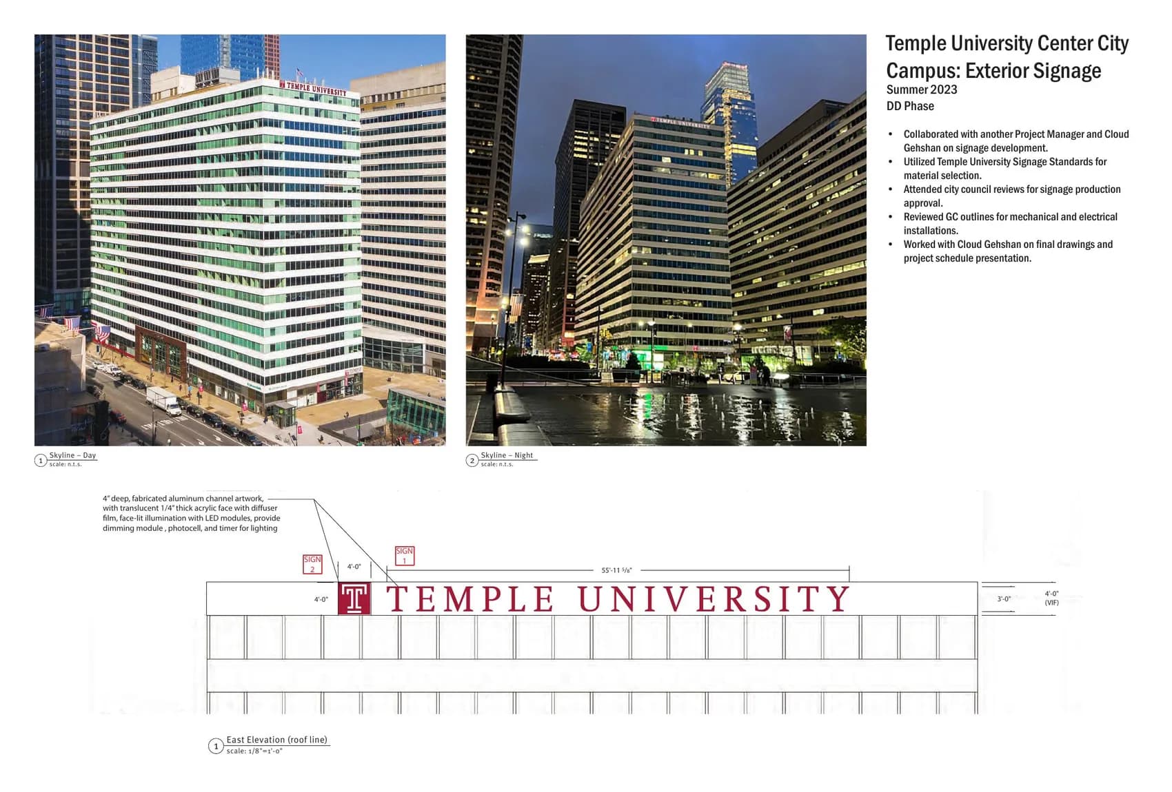Temple University Center City Campus - Exterior Signage