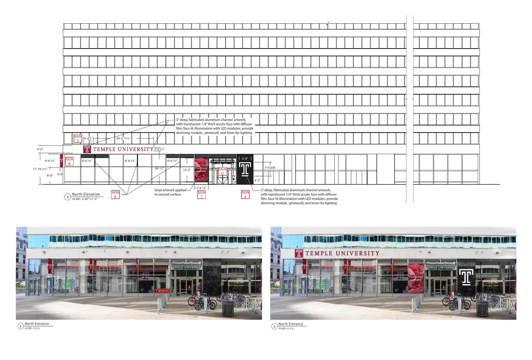 Temple University Center City Campus - Exterior Signage